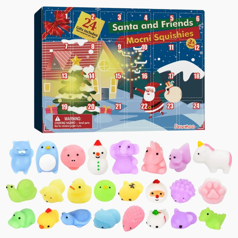 Calendrier de l'avent Squishy, calendrier de l'avent mochi squishy, calendrier de l'avent squishy kawaii, calendrier squishy