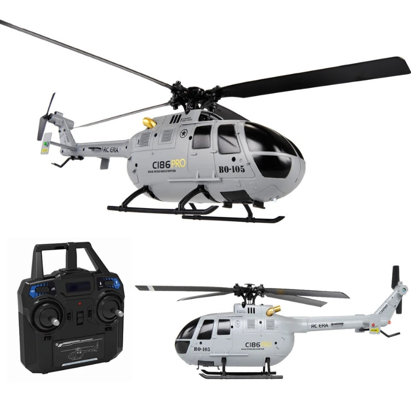 Hélicoptère RC 'C186 Pro' – Modèle 2.4G avec Gyroscope 6 Axes, Télécommande 4 Canaux