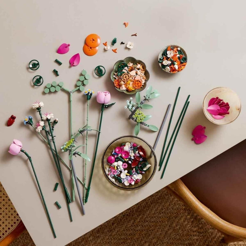 LEGO Bouquet de Fleurs Roses – Set de construction floral pour adulte