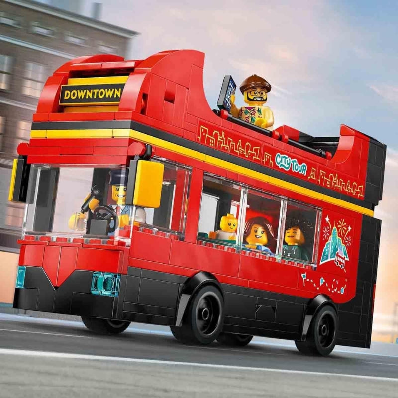 LEGO City Le Bus Rouge à Deux Étages – Jouet de construction avec 5 figurines dès 7 ans