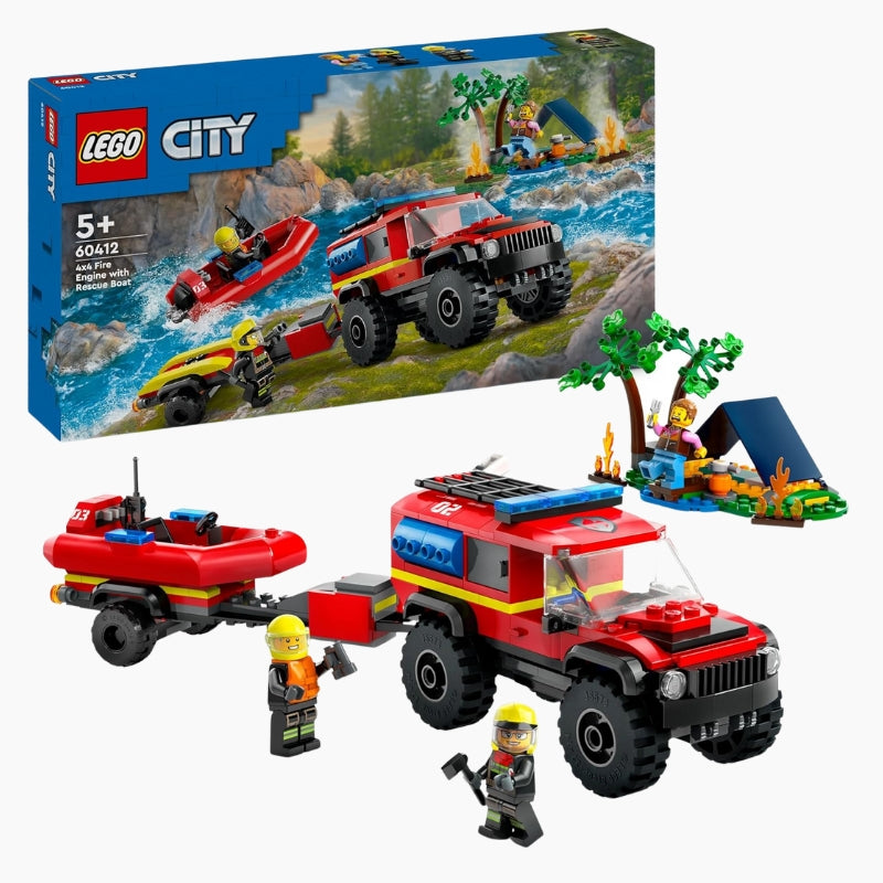 LEGO City Le Camion de Pompiers 4x4 et Le Canot de Sauvetage