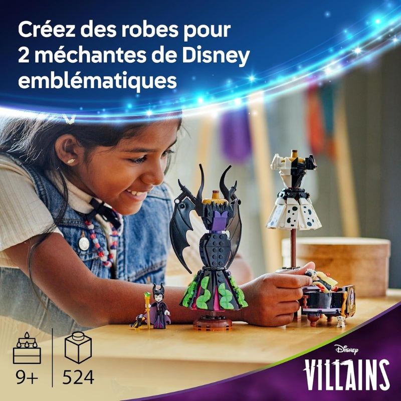 LEGO Disney Villains Les Robes de Maléfique et Cruella D’Enfer – Set de Construction Magique