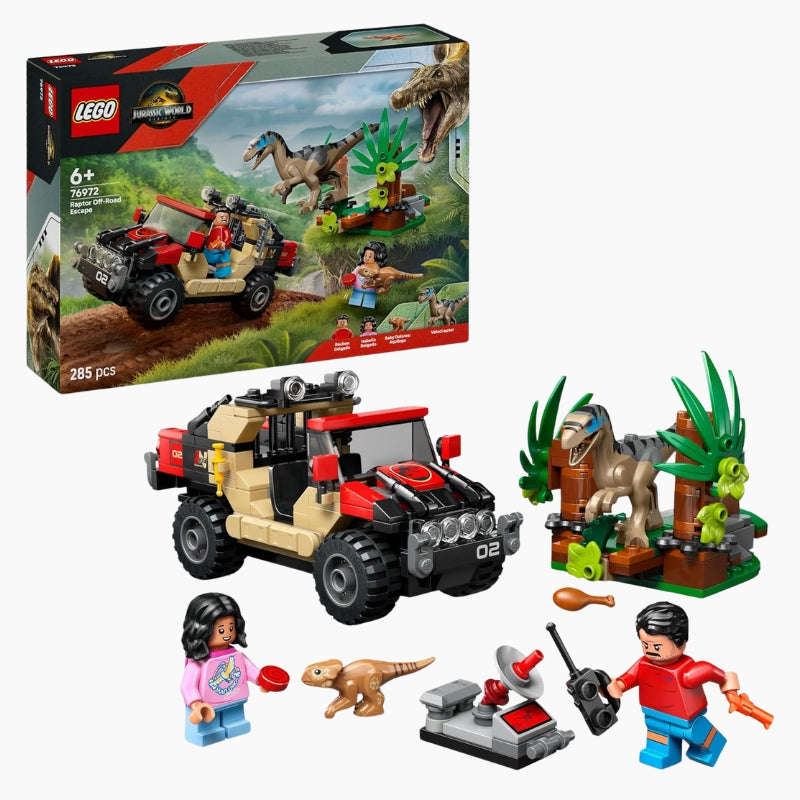 LEGO Jurassic World Le Vélociraptor et l’Évasion en 4x4