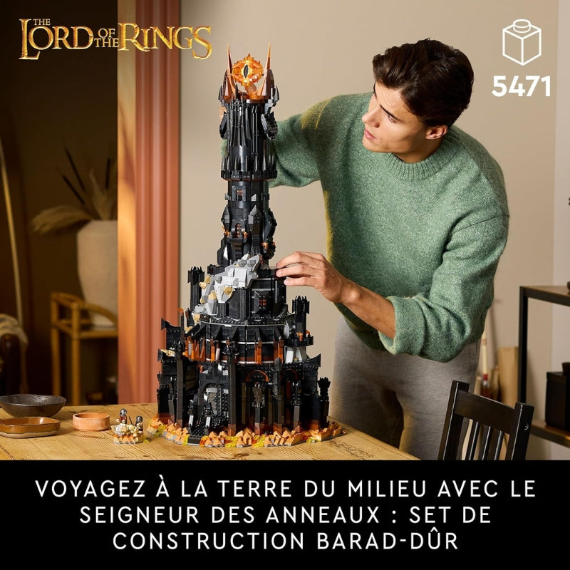LEGO Le Seigneur des Anneaux Barad-dûr – Set Collector avec l’Œil de Sauron lumineux