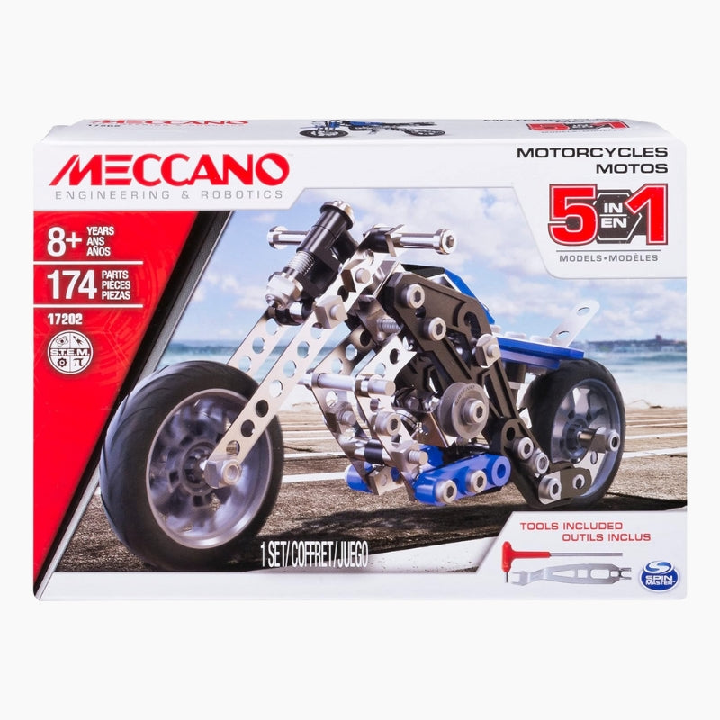 Moto 5 modèles Meccano