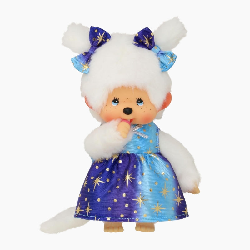 Peluche Kiki 'Étoile Magique' – Monchhichi Fille Originale 20 cm – Modèle 221240