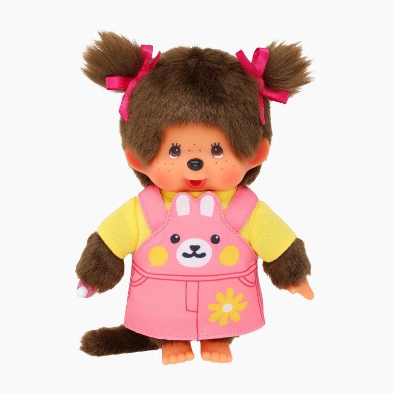 Peluche Kiki 'Salopette Lapin Rose' – Monchhichi Fille Originale 203888