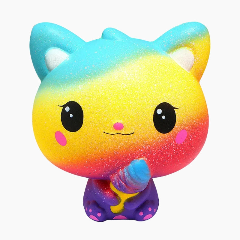 Squishy Chat Arc-en-Ciel, squishy patte de chat, squishy kawaii chat