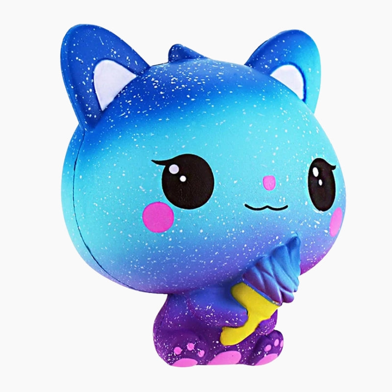Squishy Chat Bleu Galaxy, squishy carrefour​, squishy japonais​
