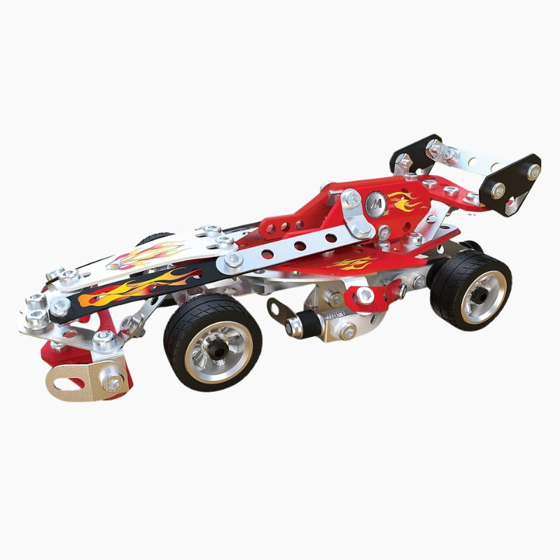 Véhicule de course Meccano – Kit 10 en 1 avec 225 pièces + outils, dès 8 ans